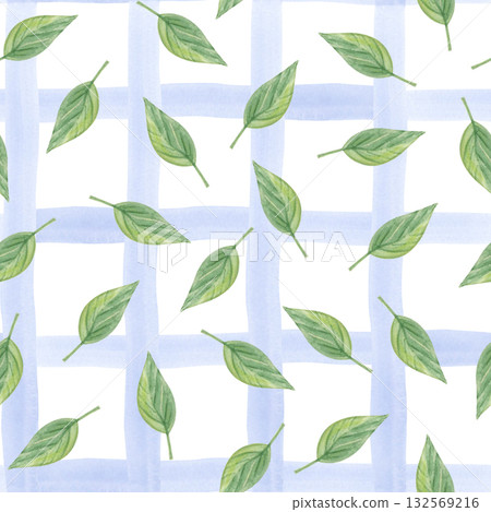 Watercolor green leaves seamless pattern Watercolor green leaves seamless pattern 132569216