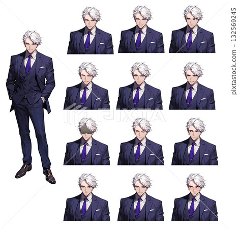 Cool businessman character illustration Cool businessman character illustration 132569245