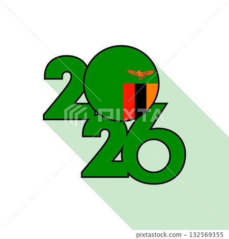 2026 Long Shadow Banner with Zambia Flag Inside. 132569355