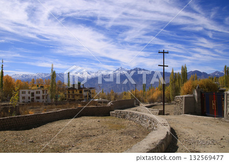 Scene in Leh on a autumn day, India. Scene in Leh on a autumn day, India. 132569477