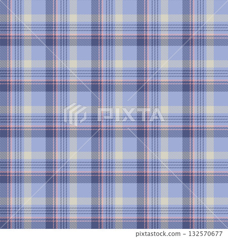 Pastel Blue Pink Tartan Check 132570677