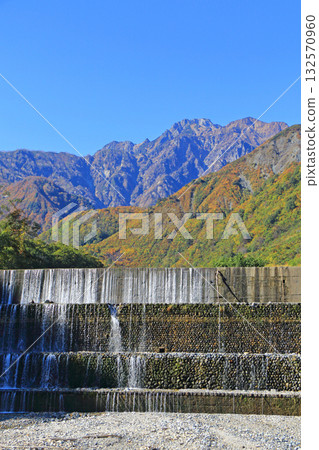 Mt. Goryu in autumn as seen from Gentaro Embankment 132570960