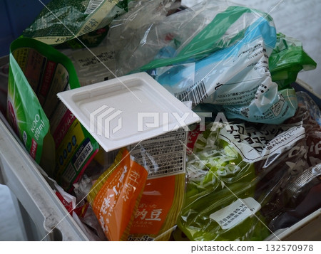 Plastic garbage in the trash can Plastic garbage in the trash can 132570978