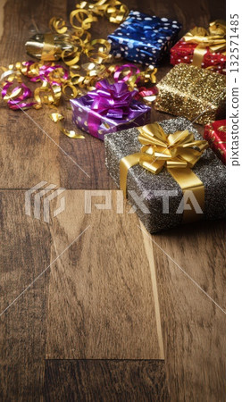 Festive gifts ready for celebration and joy 132571485