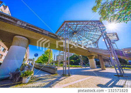 Yokohama cityscape in Japan, including the Yokohama Municipal Subway Nakagawa Station (in front of Tokyo City University Yokohama Campus) 132571820
