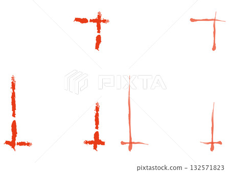 Red hand-drawn brush stroke square frame set Red hand-drawn brush stroke square frame set 132571823