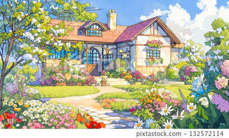 溫暖的午後,陽光透過樹木花草灑在房間和花園裡 | G-pen風格 - 與光和自然共生 溫暖的午後,陽光透過樹木花草灑在房間和花園裡 | G-pen風格 - 與光和自然共生 132572114