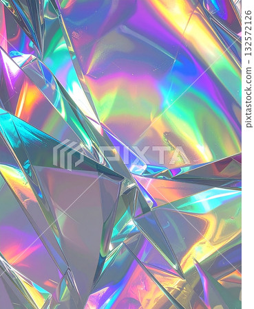 A fantastical glass group of prisms that reflect aurora-colored light and crystals that sparkle in rainbow colors. A fantastical glass group of prisms that reflect aurora-colored light and crystals that sparkle in rainbow colors. 132572126