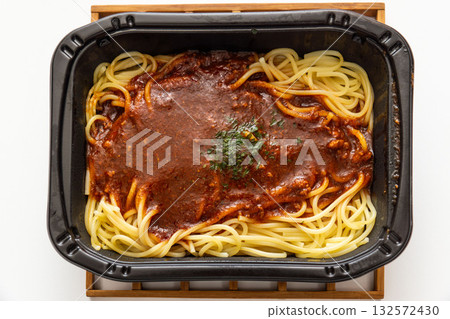 Frozen pasta with bolognese sauce 132572430