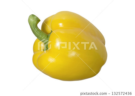 Yellow sweet pepper isolated on white background 132572436