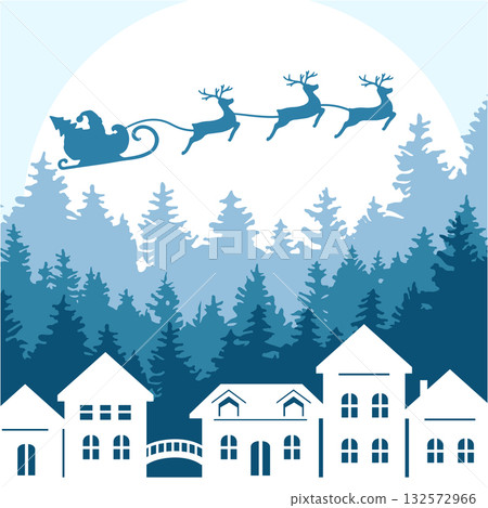 Winter merry christmas illustration background.  132572966