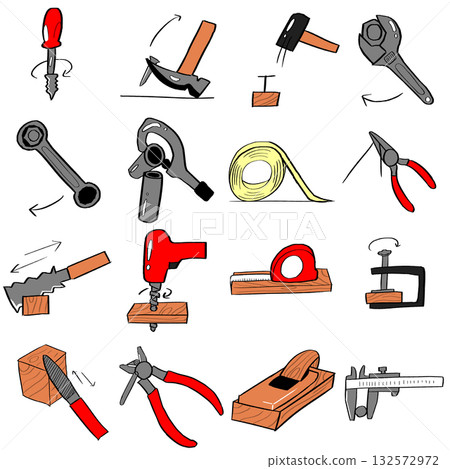 各種工具使用方法的插圖集 各種工具使用方法的插圖集 132572972