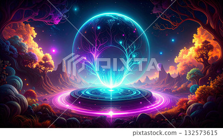 Minimal Futuristic Data Panel for AI Dashboard UI. AI themed Background. Generated Image 132573615