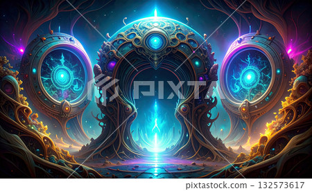 Minimal Futuristic Data Panel for AI Dashboard UI. AI themed Background. Generated Image 132573617