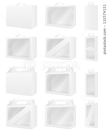 cardboard box packaging empty blank template cartoon stock vector illustration 132574151