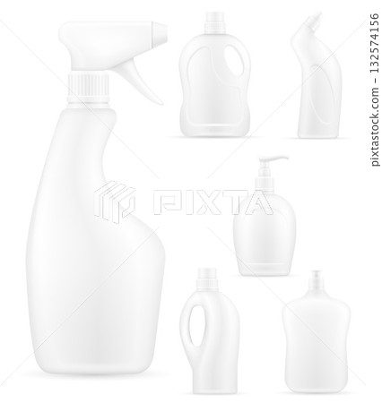 household cleaning chemicals in a plastic bottle empty template cartoon stock vector illustration 132574156