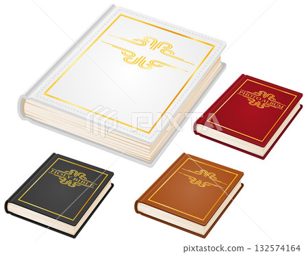book bible and photo album old retro vintage cartoon stock vector illustration 132574164