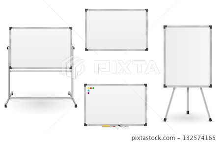 whiteboard magnetic for presentations training and education cartoon stock vector illustration 132574165