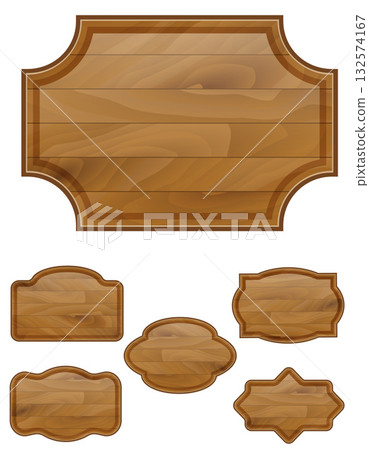 wooden sign board cartoon stock vector illustration 132574167