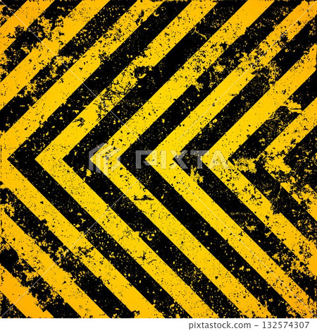 Warning sign with yellow and black diagonal lines. Attention, danger or caution symbol. Construction site signage, road safety notice, hazard banner, security alert shield. Vector illustration Warning sign with yellow and black diagonal lines. Attention, danger or caution symbol. Construction site signage, road safety notice, hazard banner, security alert shield. Vector illustration 132574307