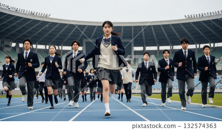 High school girls competing together - Exam image 132574363