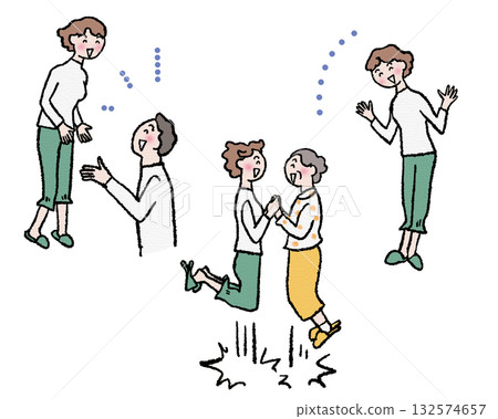 一家人其樂融融的插圖 一家人其樂融融的插圖 132574657