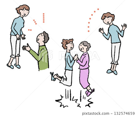 一家人其樂融融的插圖 一家人其樂融融的插圖 132574659