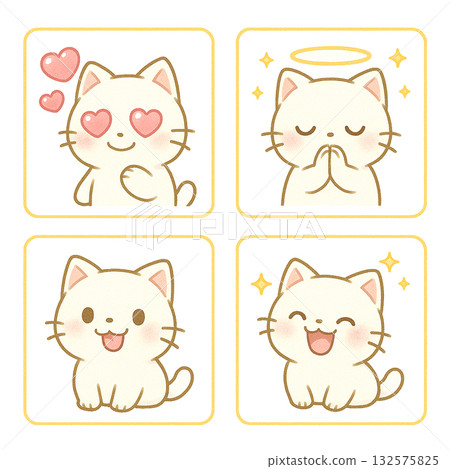 一套蓬鬆柔軟的白色貓咪套裝 132575825