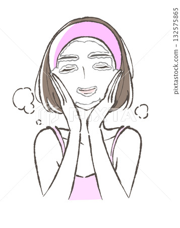 Foam cleansing woman Foam cleansing woman 132575865