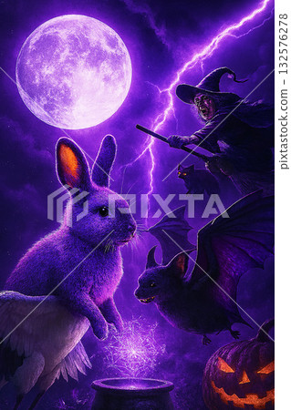 月亮和兔子 132576278