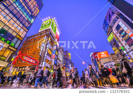 Tokyo cityscape in Japan: Inbound tourism continues... Kabukicho bustling with foreign tourists = 26th 132576501