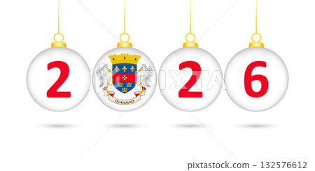 Saint Barthelemy Flag Christmas Balls 2026 Decoration. Saint Barthelemy Flag Christmas Balls 2026 Decoration. 132576612