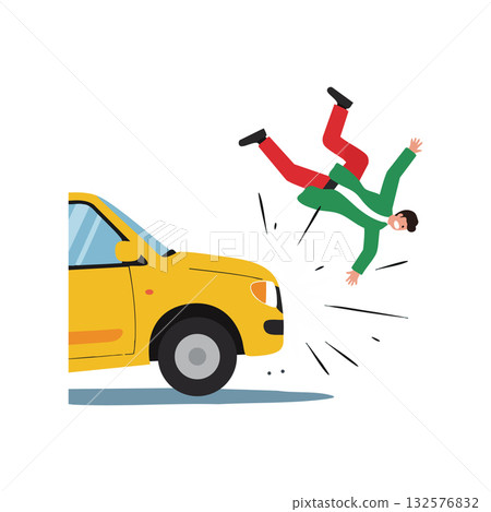 Man Falling Off Yellow Car Illustration Showing Accident Risk and Danger Safety Warning Man Falling Off Yellow Car Illustration Showing Accident Risk and Danger Safety Warning 132576832