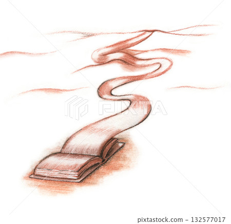 Book pages become a path Book pages become a path 132577017