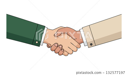 Business handshake agreement concept with formal suits vector illustration 132577197
