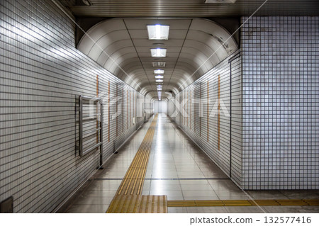 Retro tiled underground passage Retro tiled underground passage 132577416
