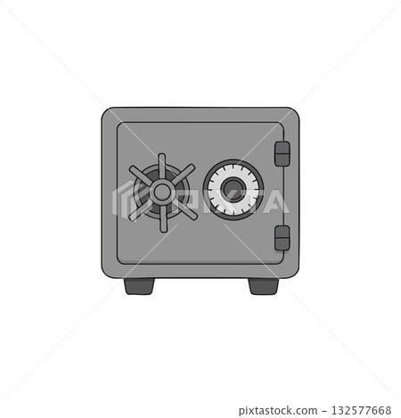 Safe box with combination lock and handle security illustration vector Safe box with combination lock and handle security illustration vector 132577668
