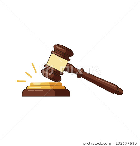 Wooden judge gavel hitting sound block justice and law concept vector illustration Wooden judge gavel hitting sound block justice and law concept vector illustration 132577689
