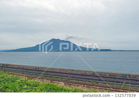 從鹿兒島仙岩園眺望櫻島 132577839