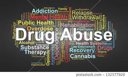 Drug Abuse Word Cloud. Key Concepts On Addiction, Treatment, Recovery, Mental Health, And Social Impact Related To Substance Misuse And Public Health Issues. Drug Abuse Word Cloud. Key Concepts On Addiction, Treatment, Recovery, Mental Health, And Social Impact Related To Substance Misuse And Public Health Issues. 132577920