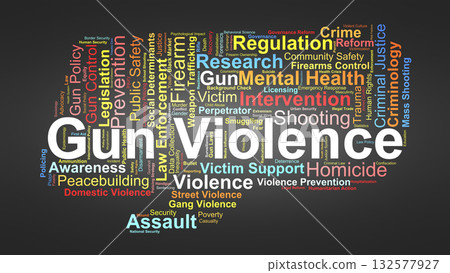 Gun Violence Word Cloud. Key Concepts On Firearms, Crime, Prevention, Law, Policy, Trauma, And Social Impact In Public Health And Justice Systems. Gun Violence Word Cloud. Key Concepts On Firearms, Crime, Prevention, Law, Policy, Trauma, And Social Impact In Public Health And Justice Systems. 132577927