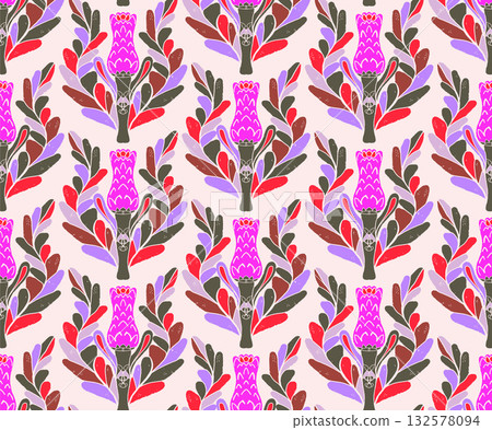 seamless pattern with stylized feathers 132578094