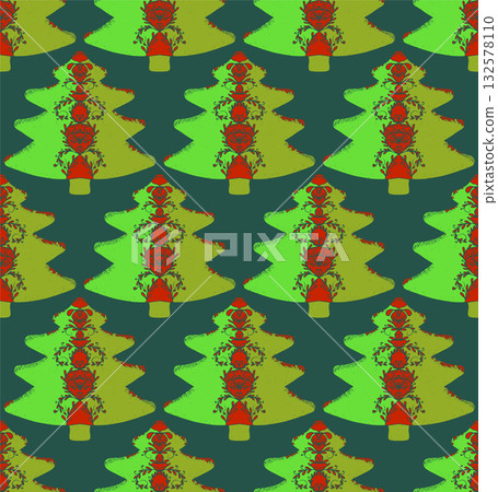 seamless pattern with trees 132578110