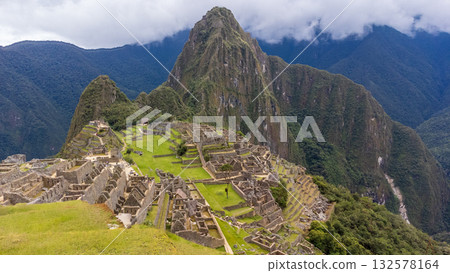 Archaeological remains of Machu Picchu located in the mountains of Cusco. Archaeological remains of Machu Picchu located in the mountains of Cusco. 132578164