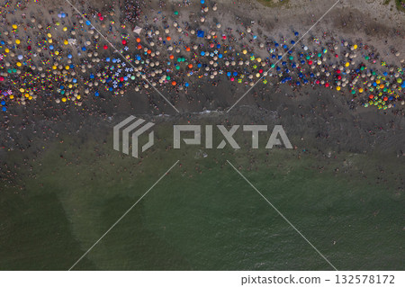 Aerial view of the beaches of the city of Lima on the Costa Verde. Aerial view of the beaches of the city of Lima on the Costa Verde. 132578172