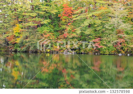Goshikinuma Lakes and Marshes: Autumn Foliage at its Best 132578598