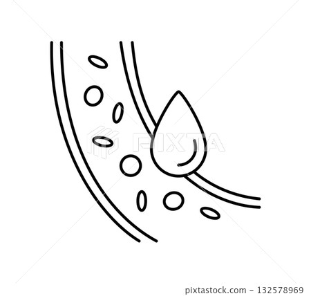 Blood vessel line icon. Human artery and vein symbol. blood circulation. Hemoglobin sign. Healthy heart system control. Healthy vessel icon. Vector illustration isolated on white background Blood vessel line icon. Human artery and vein symbol. blood circulation. Hemoglobin sign. Healthy heart system control. Healthy vessel icon. Vector illustration isolated on white background 132578969