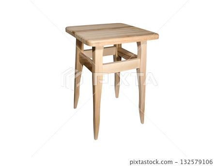 Wooden stool isolated on a white background Wooden stool isolated on a white background 132579106