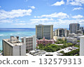 Blue sky and ocean seen from a hotel room in Hawaii 132579313