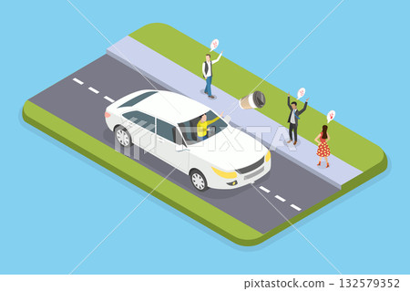 3D Isometric Flat Vector Illustration of Littering From Vehicle, Person Recklessly Discarding Litter From Car While Driving 3D Isometric Flat Vector Illustration of Littering From Vehicle, Person Recklessly Discarding Litter From Car While Driving 132579352